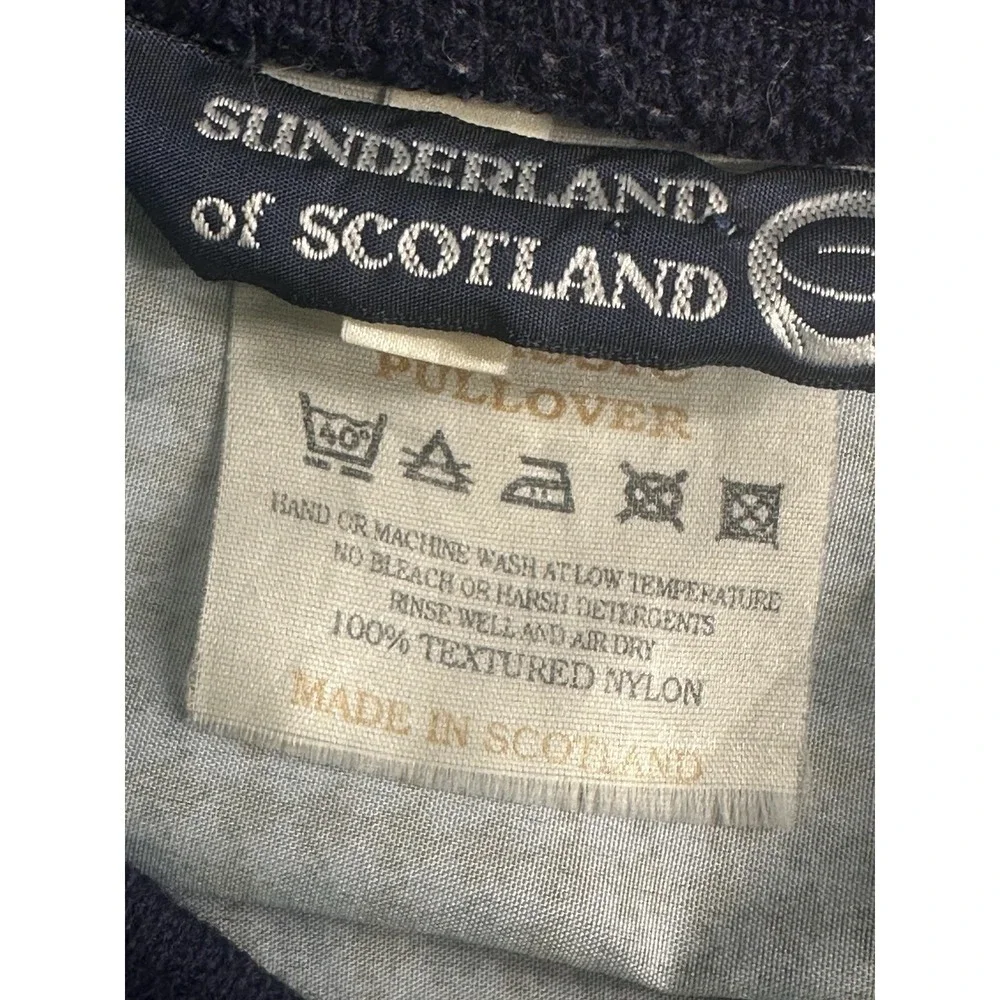 Sunderland of Scotland Pullover Mens Large Houndstooth V Neck Golf Windshirt